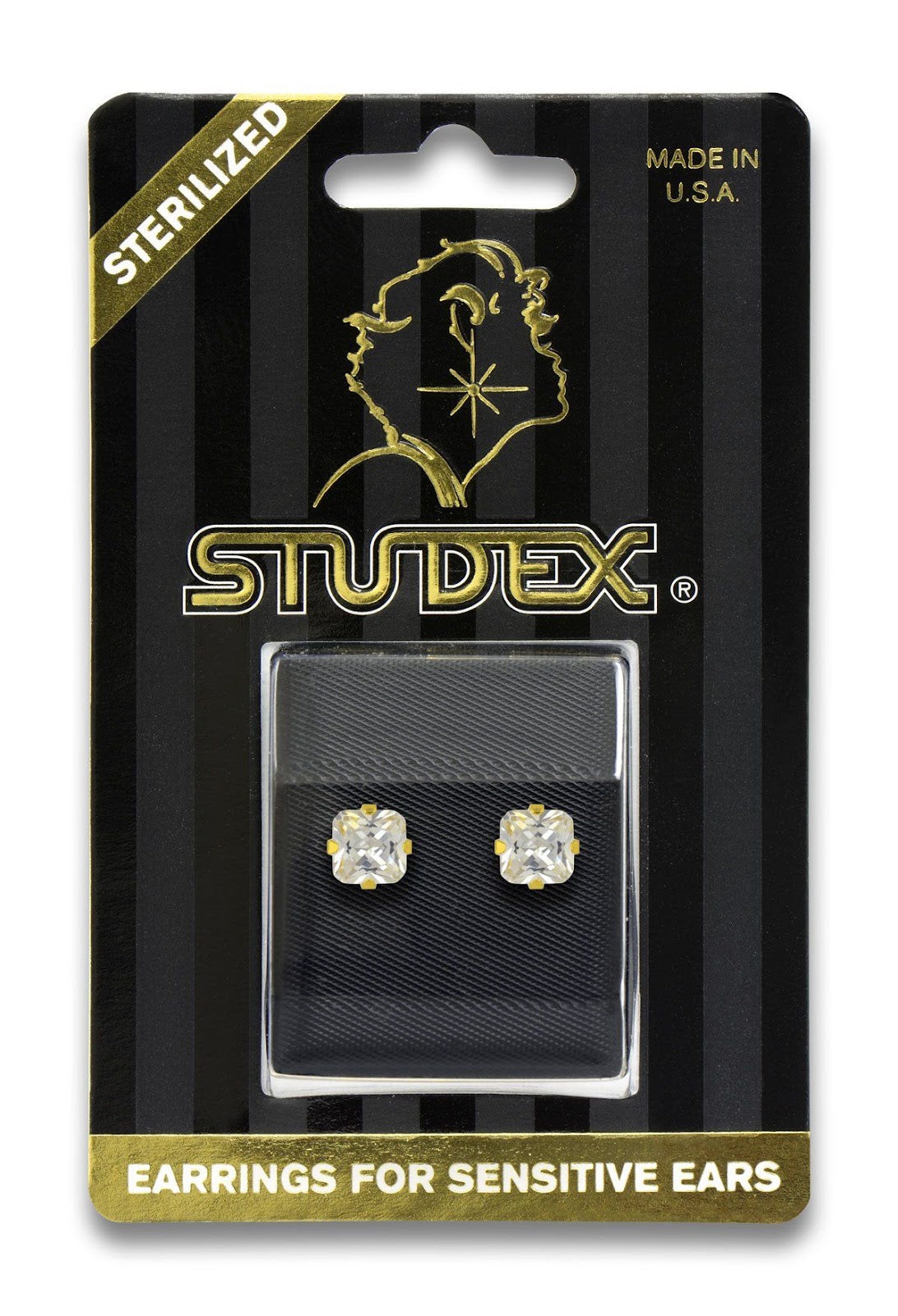 STUDEX PR-6400-S CZ 6X6 PRINCESS CUT TIFFANY G/P