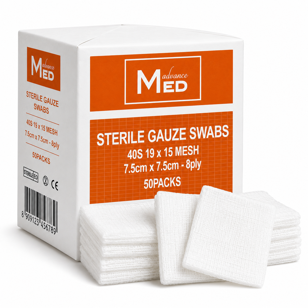 MED GAUZE SWAB STERILE 7.5CM