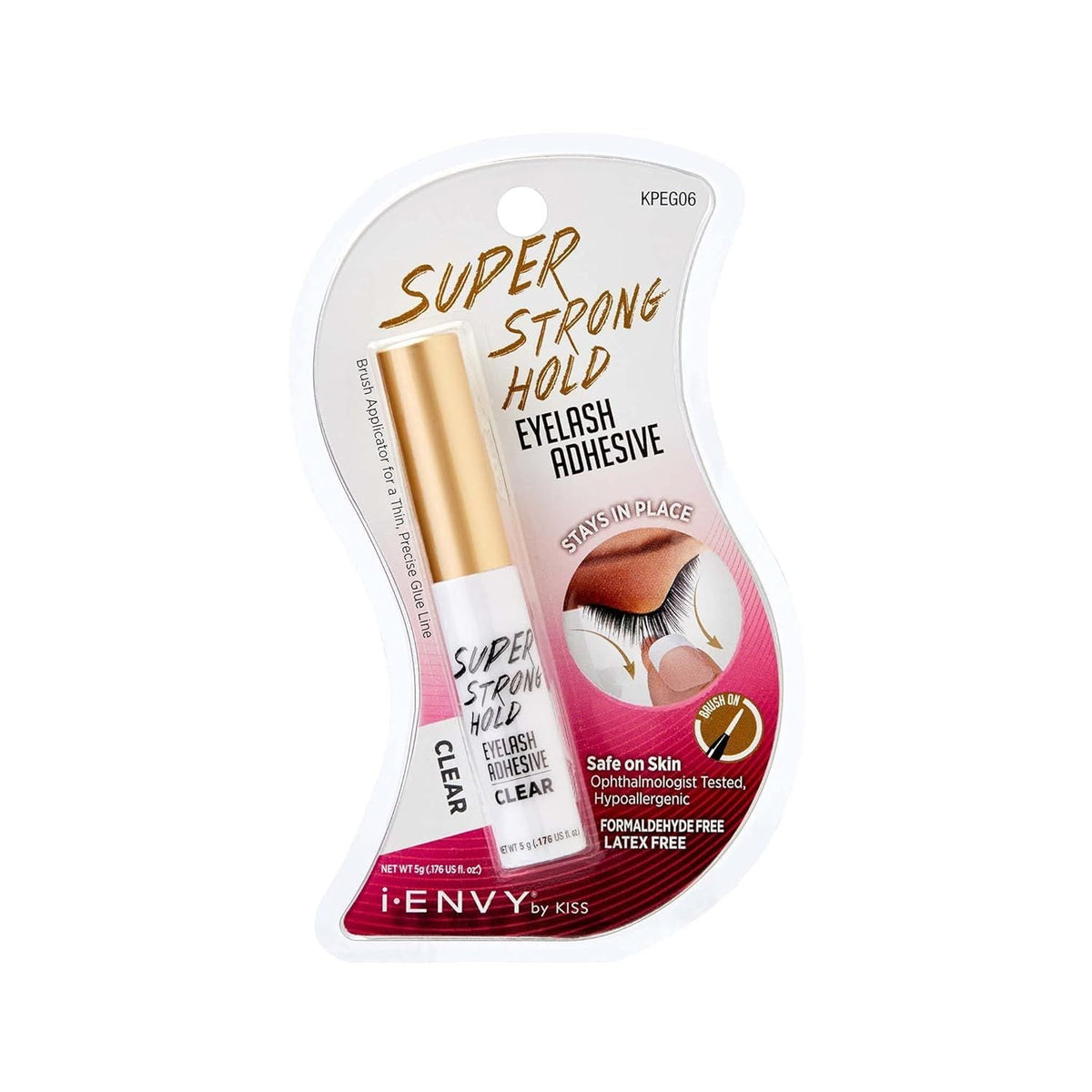 KISS I.ENVY EYELASH ADHESIVE STRONG HOLD CLEAR KPEG06