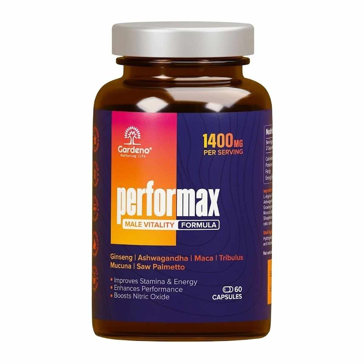 GARDENO PERFORMAX MALE VITALITY VEG CAP 60S