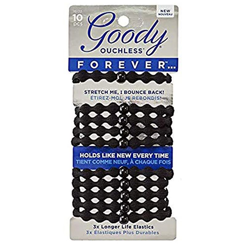 Goody Ouchless Forever Black Elastics 10 Ct # 2013352/2088825/3000169