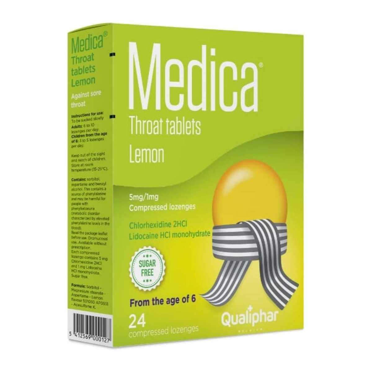 MEDICA THROAT LEMON LOZENGES 24S