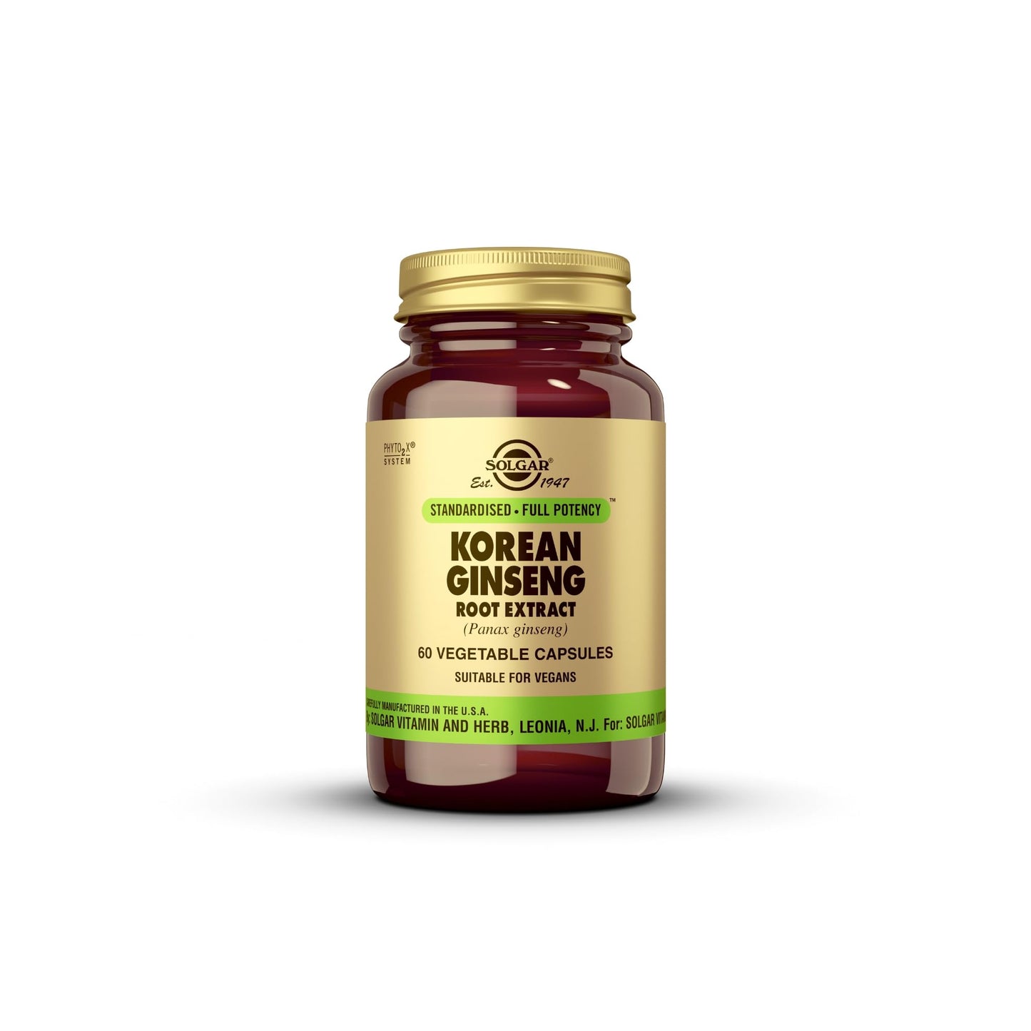 SOLGAR SFP KOREAN GINSEN G ROOT EXTRACT VEGICAPS 60'S