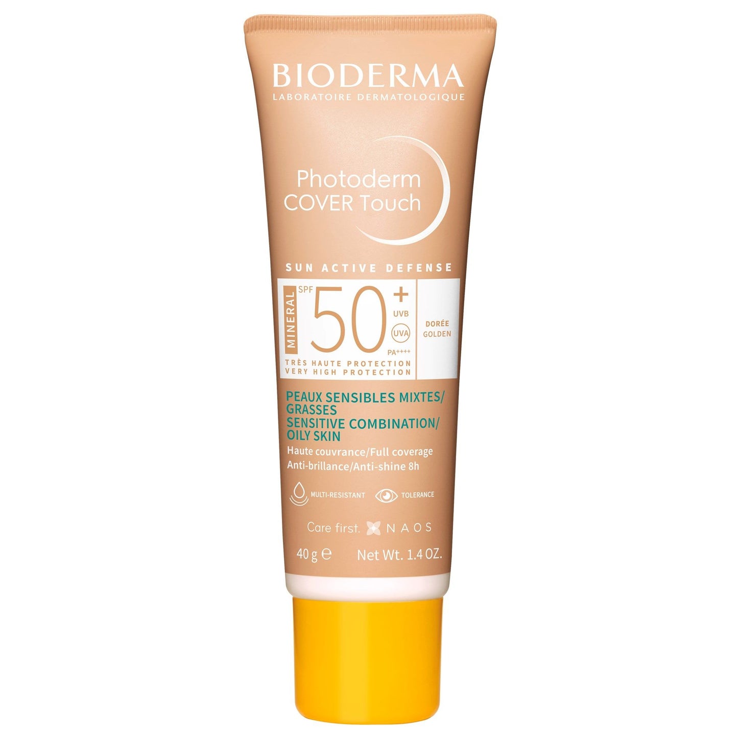 Bioderma Photoderm Cover Touch Golden Sensitive Combination/Oily Skin Sunscreen SPF 50, 40g