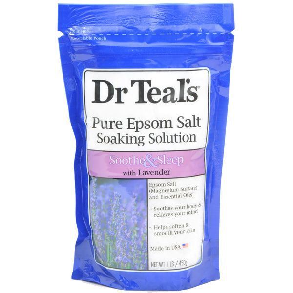 Dr.Teal's Pure Epsom Salt Soak, Soothe & Sleep With Lavender Int'L 450 g