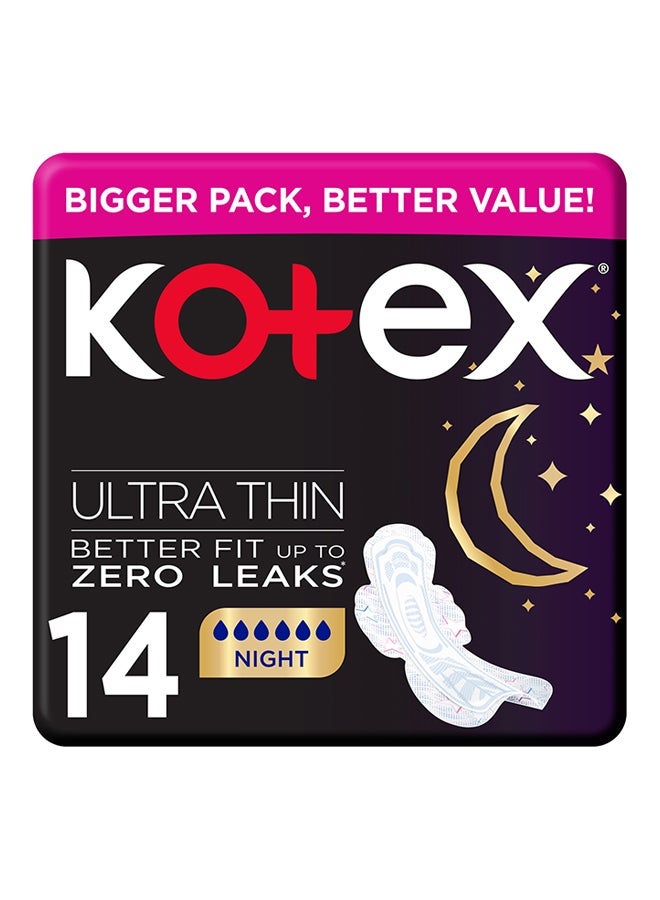 KOTEX 1458 ULTRA THIN VPK NIGHT TIME PADS 14S