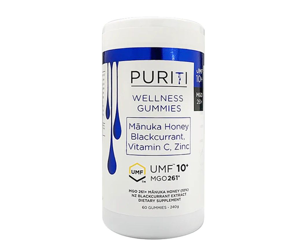PURITI MANUKA HONEY GUMMIES UMF10+(BLACKCURRANT,VIT C,ZINC) 60'S