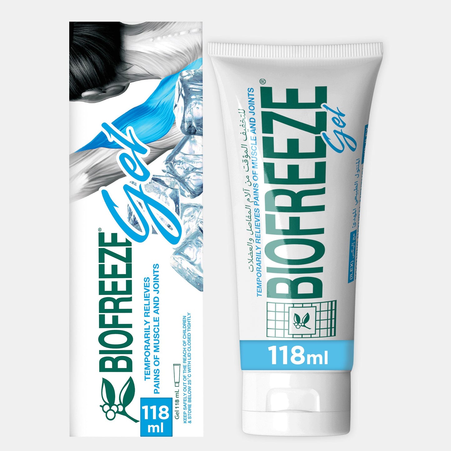 Biofreeze Pain Relief Gel, Temporary Relief from Muscle & Joint Pain, Soothing Natural Menthol with ILEX, 118ml