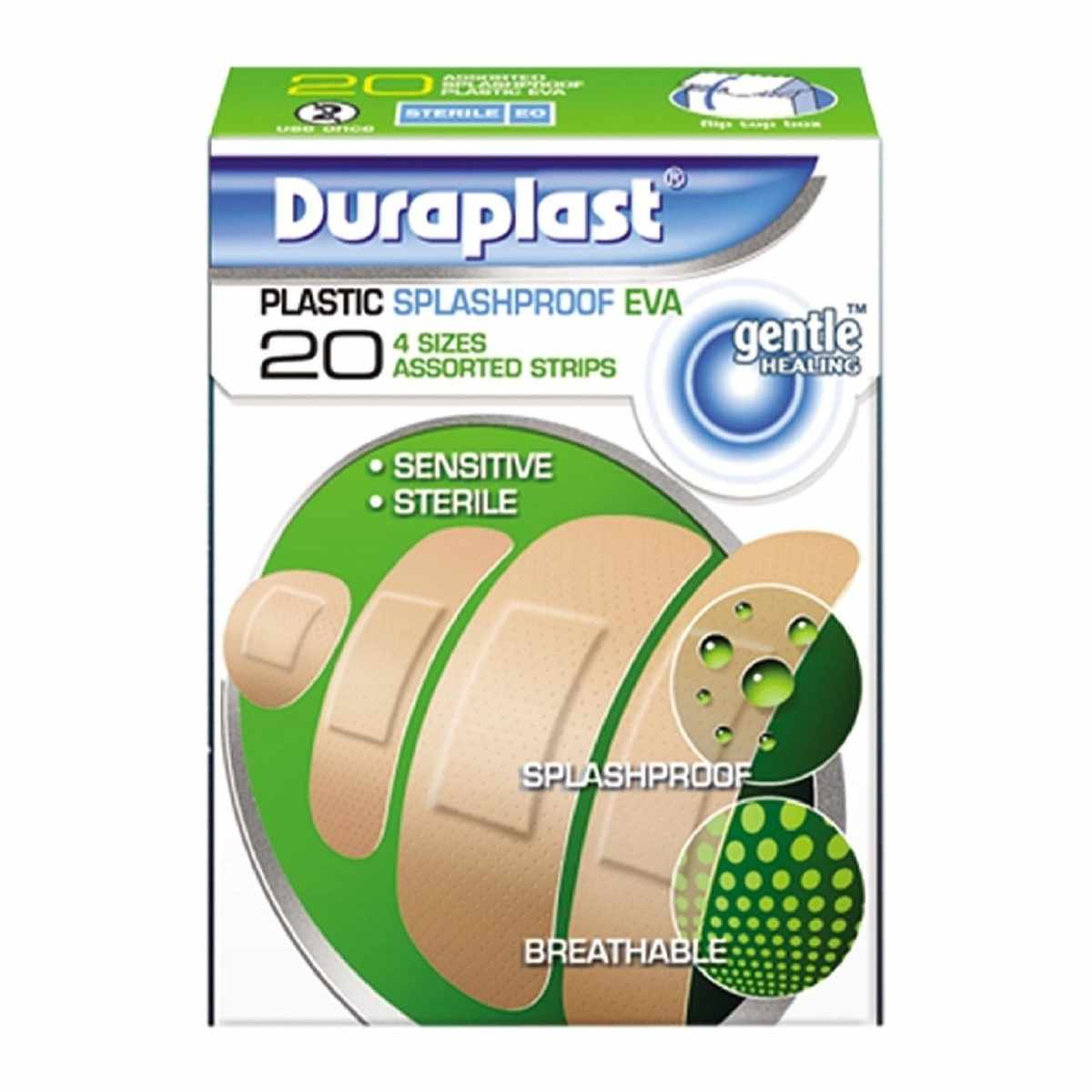 DURAPLAST SPLASHPROOF EVA 4SIZE ASS PLASTERS 20S