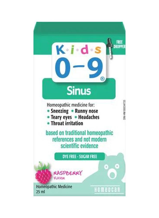 Kids Sinus Relief Homeopathic Medicine, Raspberry, 0-9 Years