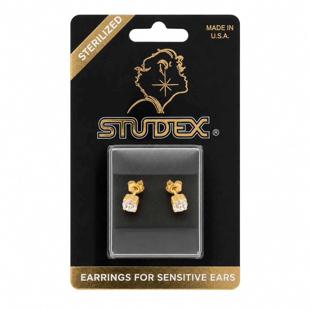 STUDEX 7511-0100-SP 3MM CZ GOLD PLATED