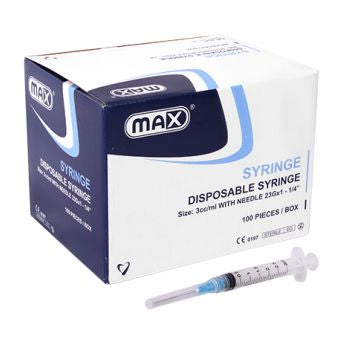 MAX 3ML SYRINGE 100CS PER PACK