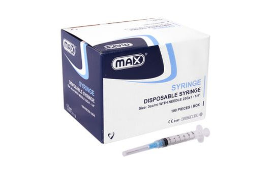 MAX 3ML SYRINGE 100CS PER PACK