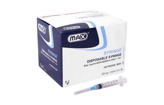 MAX 3ML SYRINGE 100CS PER PACK