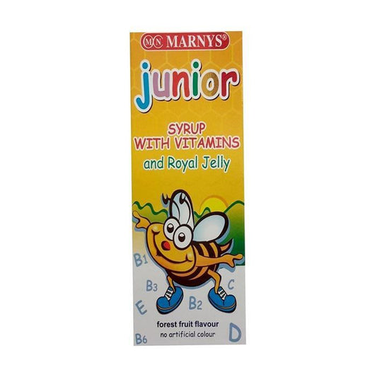 Marnys Junior Multivitamin Nutrition & Supplements Syrup Forest Fruit Flavor with Royal Jelly for Kids (1+ Years) - artificial colors free
