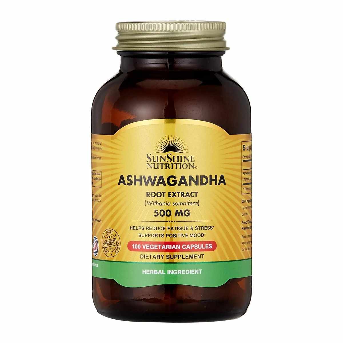 SUNSHINE ASHWAGANDHA 500MG VEG CAPS 100S