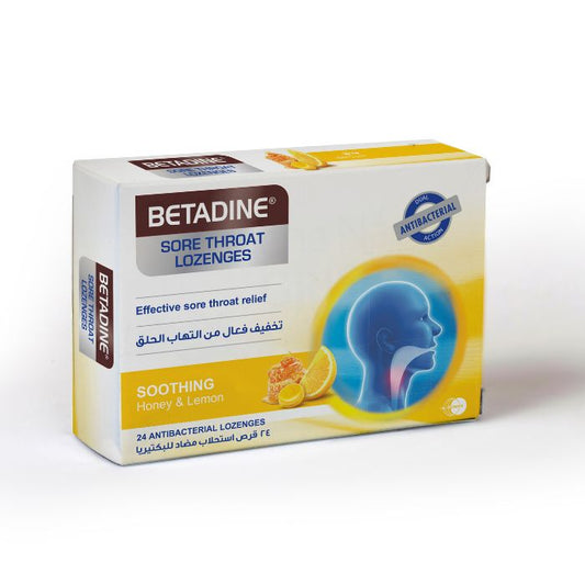 BETADINE SORE THROAT LOZ HONEY&LEMON 24'S