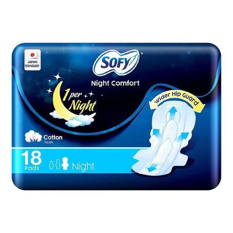 SOFY COMFORT NIGHT COTTON PADS 18S