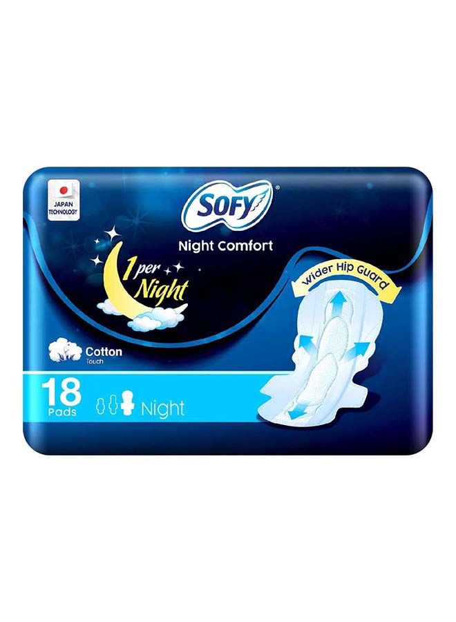 SOFY COMFORT NIGHT COTTON PADS 18S