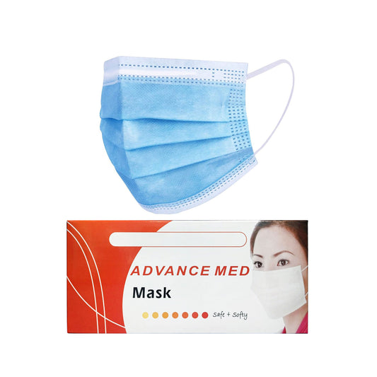 ADVANCE MED BLUE ADULT FACE MASK 50S