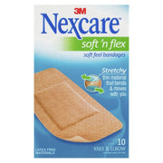 NEXCARE 4189 SOFT,N FLEX STRIPS DSHAPE 10/PACK