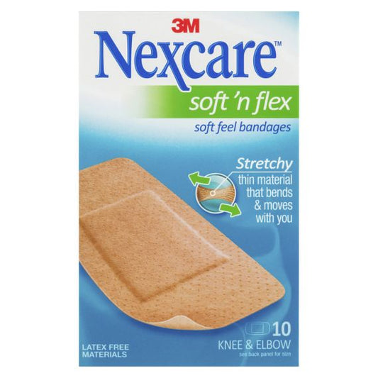 NEXCARE 4189 SOFT,N FLEX STRIPS DSHAPE 10/PACK