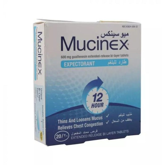 MUCINEX 600MG EXPECTORANT 20'S (10's Blister x 2)