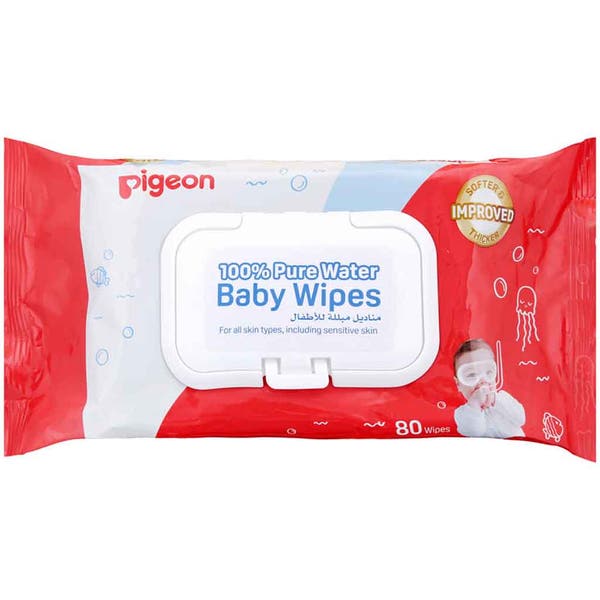 PIGEON 79477 BABY WATER WIPES 80 SHEETS/REFILL