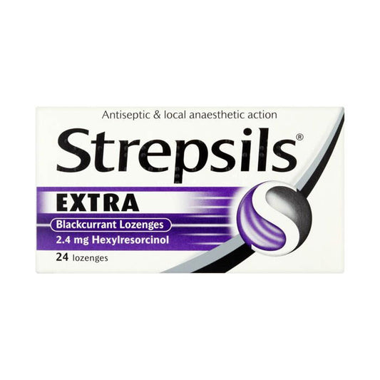 STREPSILS EXTRA BLK CURRANT 24'S