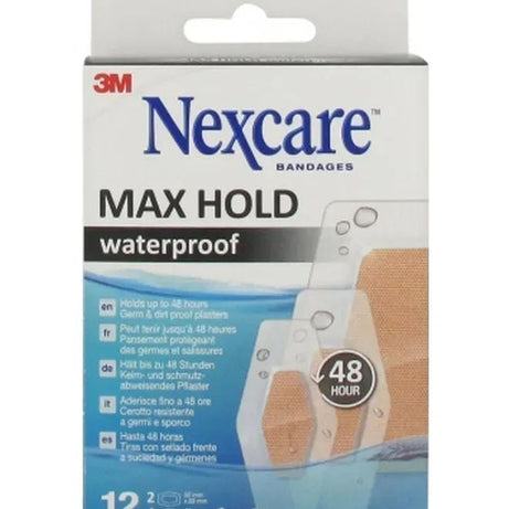 NEXCARE MAX HOLD WTPRF BAND ASORT 12/PACK