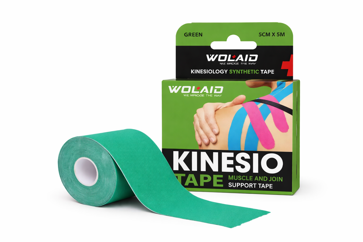 WOLAID KINESIO GREEN SUPPORT TAPE 5CM*5CM