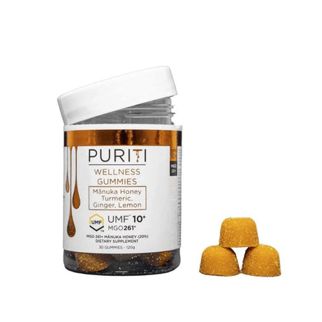 PURITI MANUKA HONEY GUMMIES UMF10+(TURMERIC,GINGER,LEMON)60'S