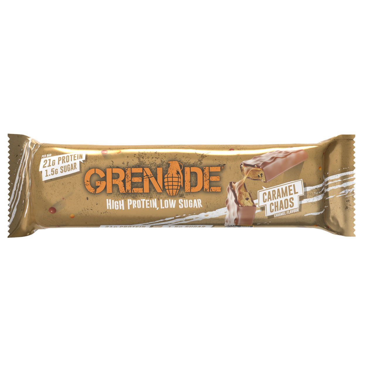 GRENADE BAR CARAMEL CHAOS 60G