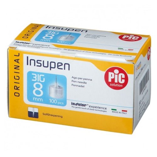 INSUPEN PEN NEEDLE G31X8MM 100's PICIPN02