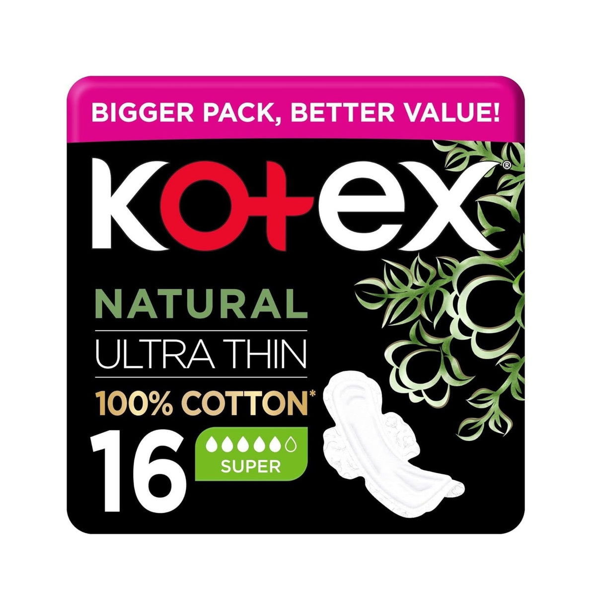 KOTEX 2092 NATURAL ULTRA THIN SUPER 16,S