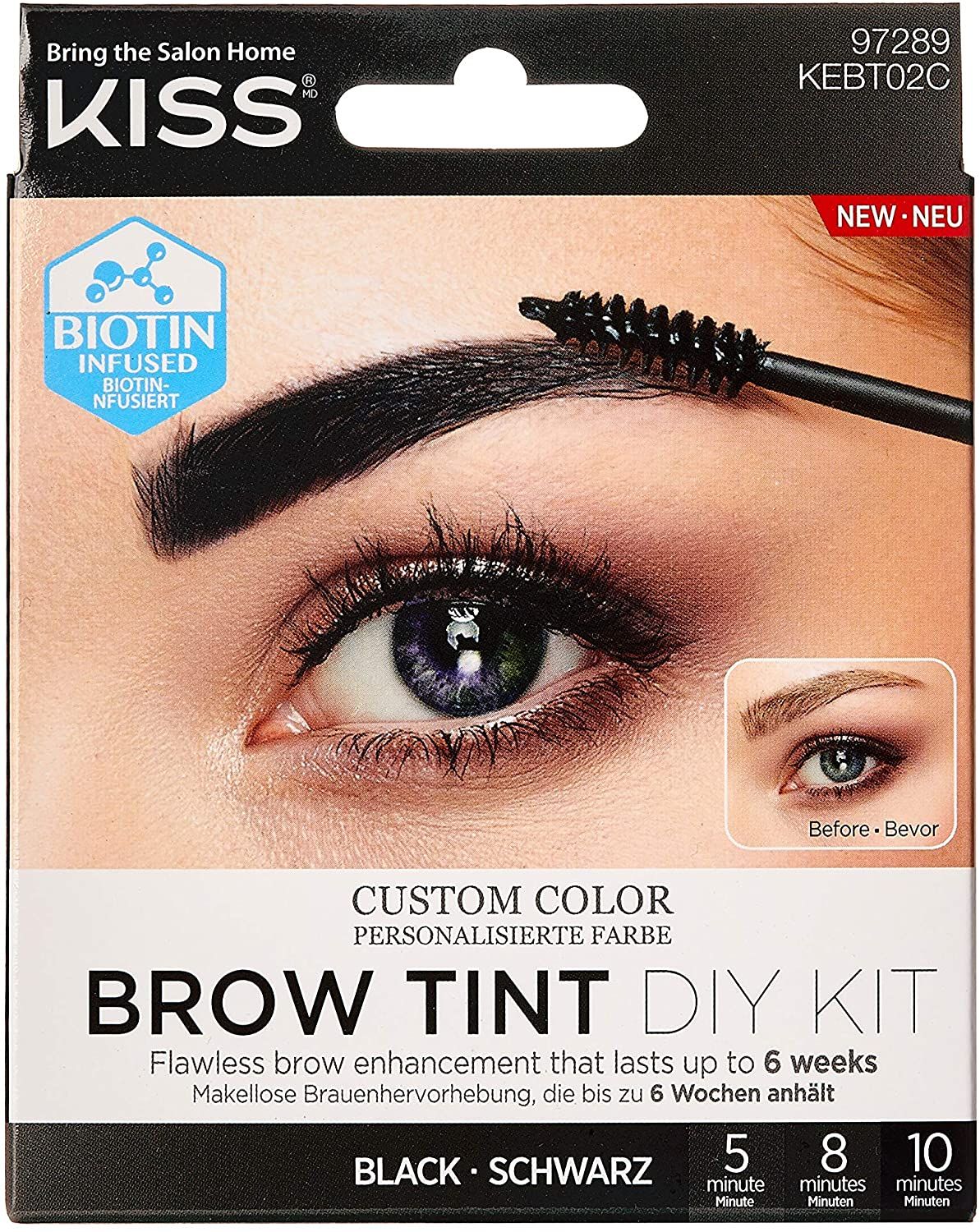 KISS EYEBROW TINT DIY KIT BLACK KEBT02C