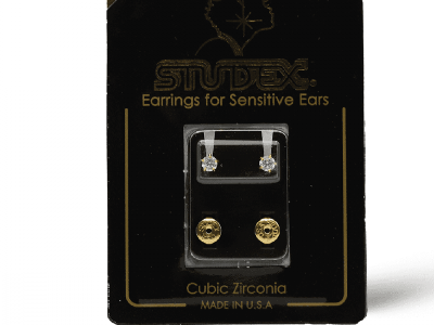 STUDEX PR-L100Y-STX LARGE CUBIC ZIRCONIA G/P
