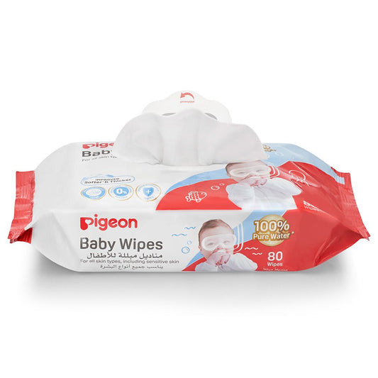 PIGEON 79499 BABY WATER WIPES 80 SHEETS FLIPTOP