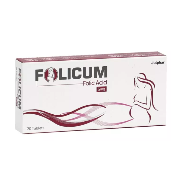 FOLICUM 5MG TAB 20's