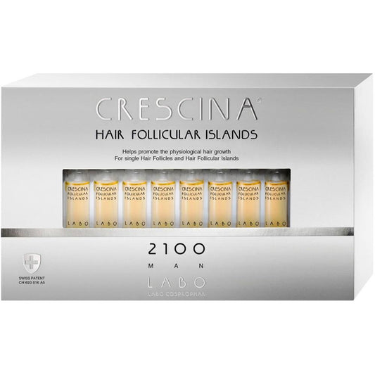 Crescina Hair Follicular Islands AHL Re-Growth Complete Treatment Man 2100 3.5ml-10+10's