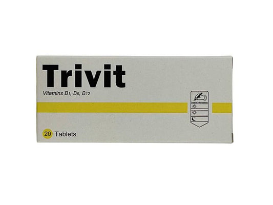TRIVIT VITAMINS B1B6B12 TAB20'S