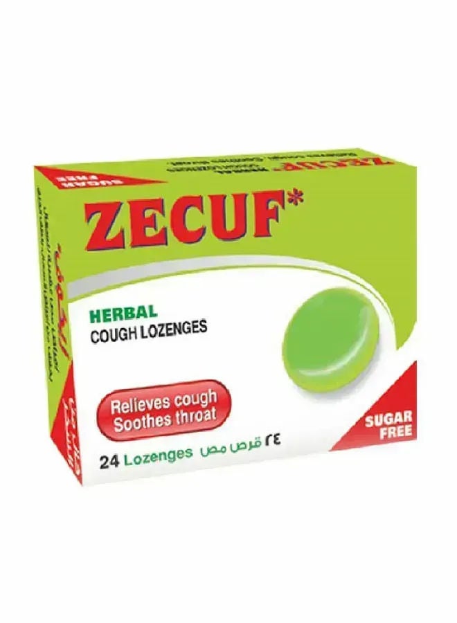 ZECUF HERBAL COUGH LOZENGES SUGAR FREE 24,S
