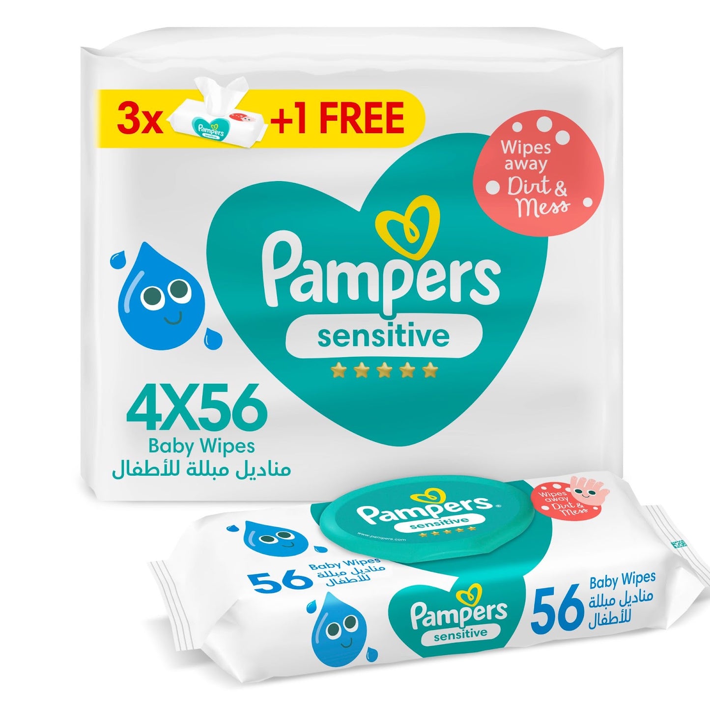 PAMPERS SENSTIVE WIPES(4X56)