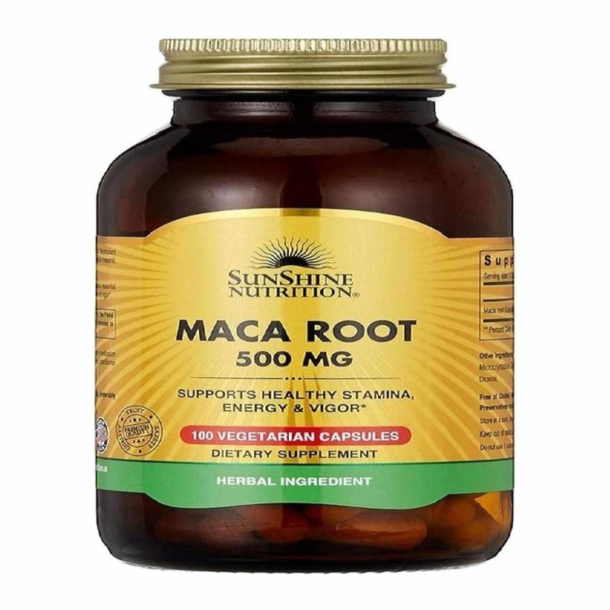 SUNSHINE MACA ROOT 500MG VEG CAPS 100S