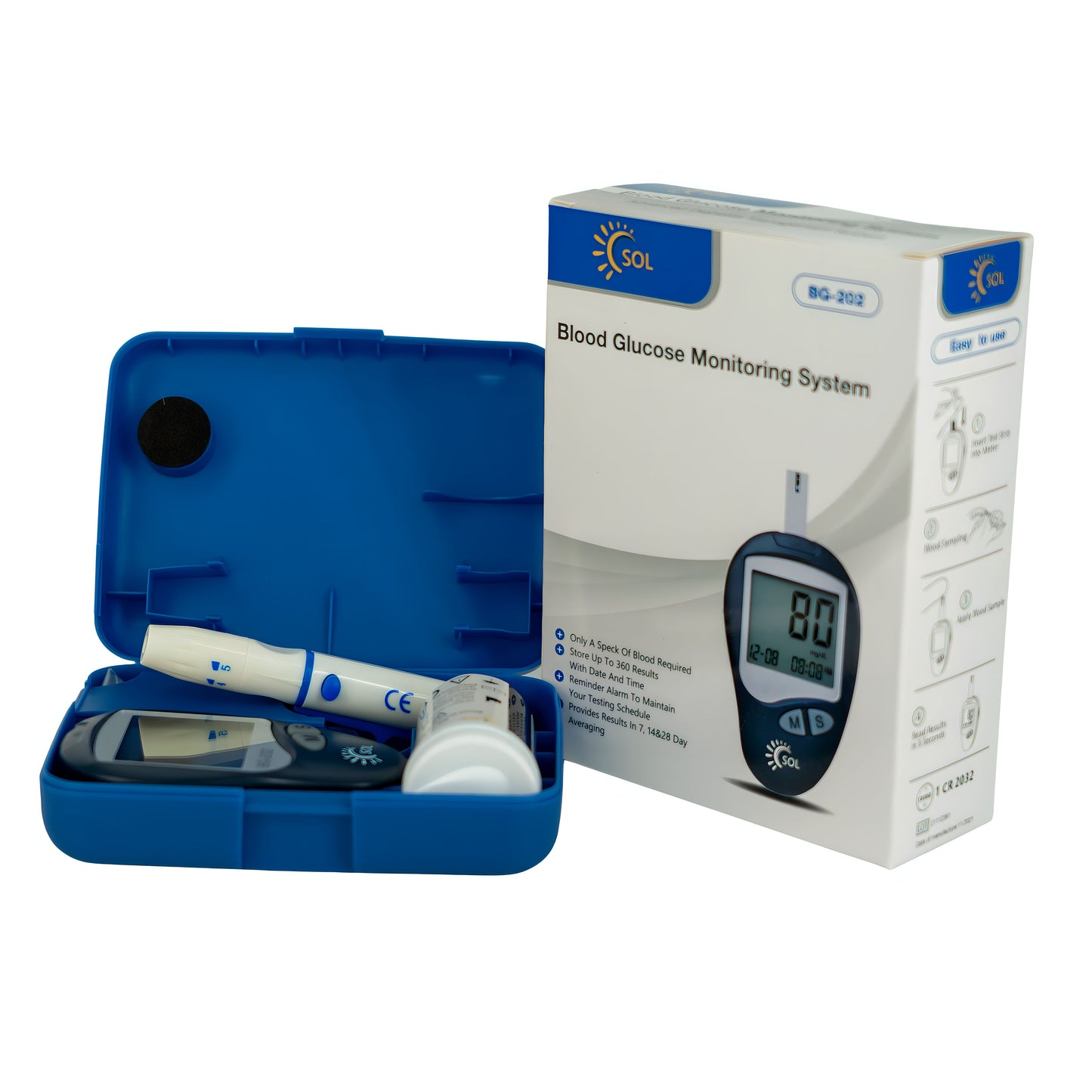 Sol Blood Glucose Monitoring Device + 75 Strips