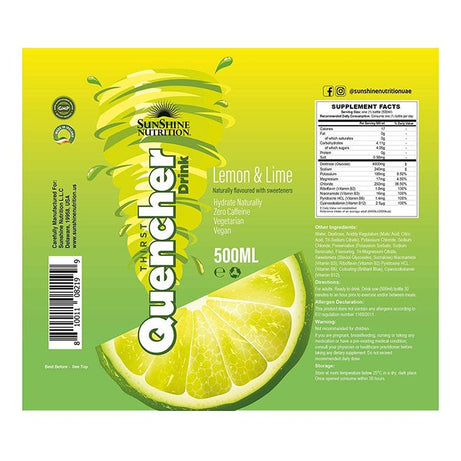 SUNSHINE THIRST QUENCHER DRINK LEMON & LIME 500ML