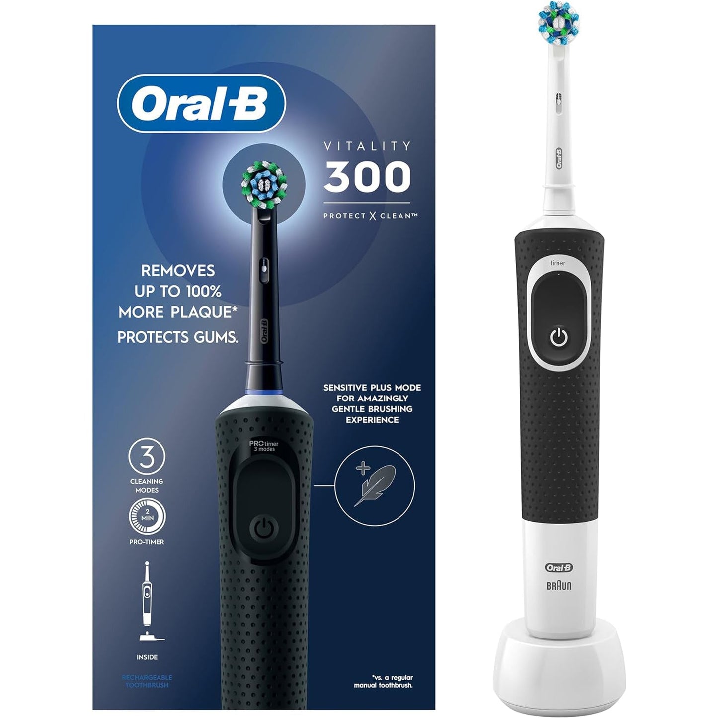 ORAL B D103 ELEC BLACK TOOTHBRUSH