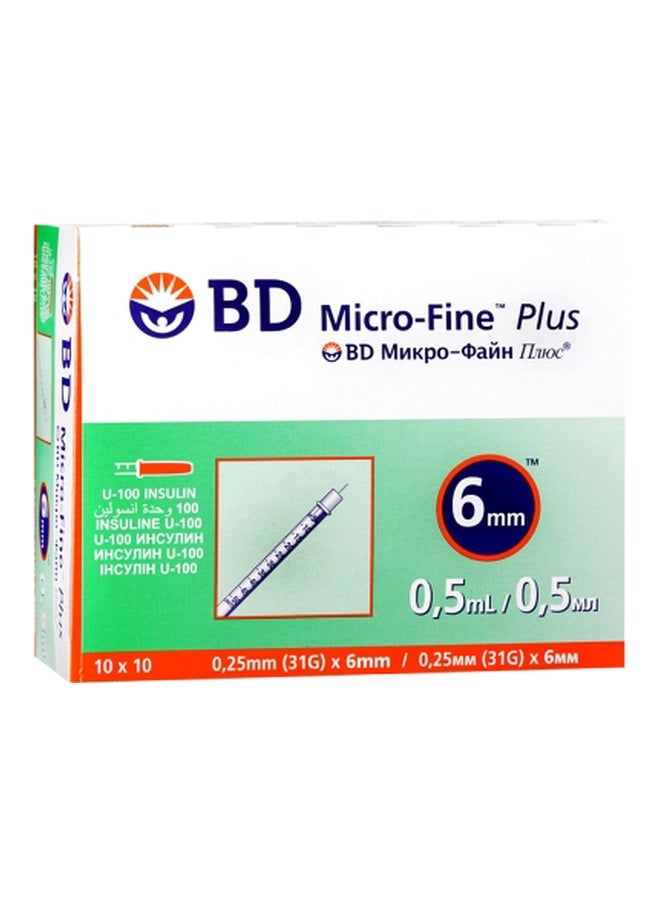 BD MICRO FINE PLUS INSULIN SYRINGE 31GX6MM 0.5ML 100S