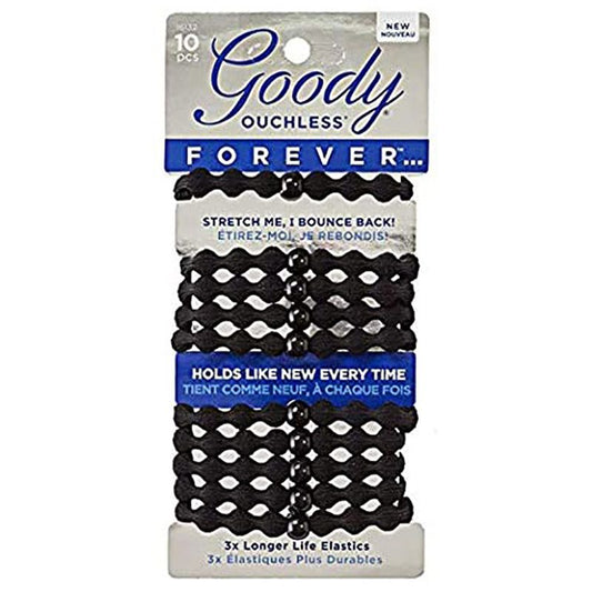 Goody Ouchless Forever Black Elastics 10 Ct # 2013352/2088825/3000169