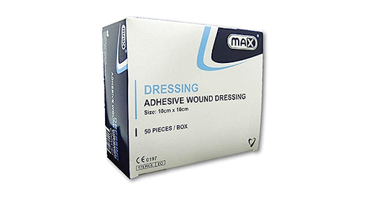 MAX WOUND ADHESIVE 10CM 10CM DRESSING 50PC BOX